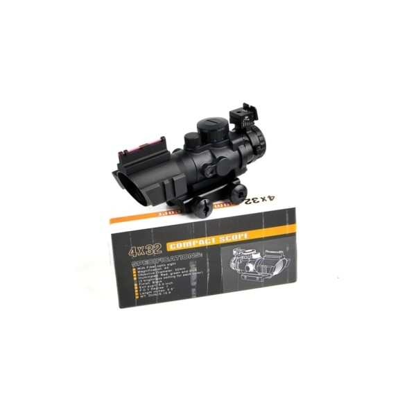 SPIKE 4X32 Kırmızı Işıklı Tüfek Dürbünü 4x32