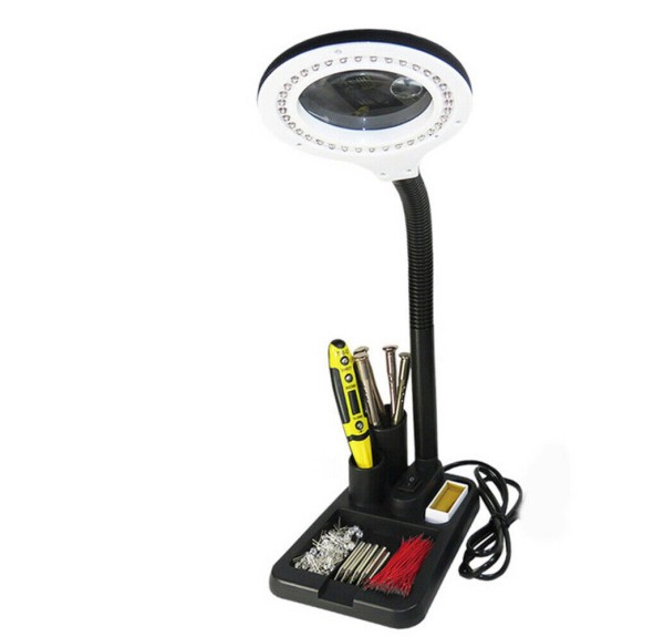Nikula-Esnek 5X /10x,40 LED ışıklı büyüteç ,lamba  büyüteç okuma, çalışma lehim masa lambası A808