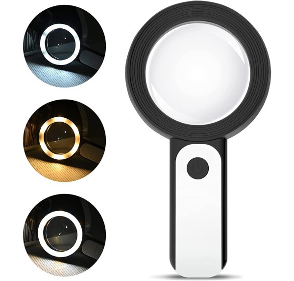 Nikula-30X -12Işıklı Büyüteç Taşınabilir Çıft Katmanlı Optik Cam Okuma Büyüteç 2290-18