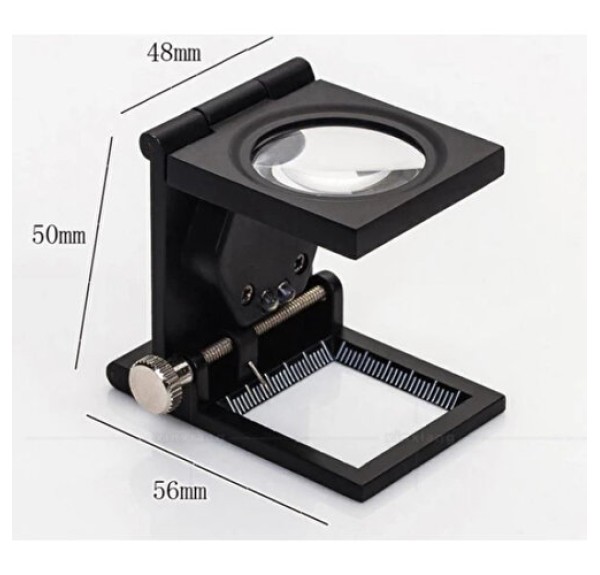 Nikula-28x28 Mm Katlanır Sayaçlı Metal Lüp, 2 LED Işıklı Büyüteç Tekstil Th9005A