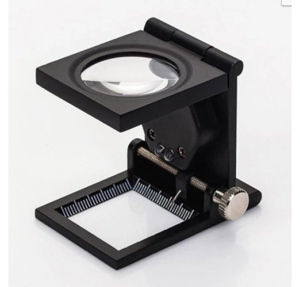 Nikula-28x28 Mm Katlanır Sayaçlı Metal Lüp, 2 LED Işıklı Büyüteç Tekstil Th9005A