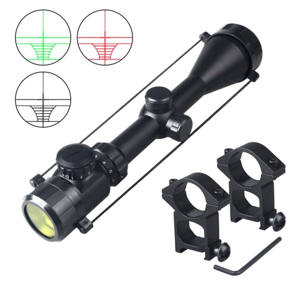 Spike 3-9x50 Zoomlu Keskin Nişancı Tüfek Dürbünü Kırmızı, yeşil Işık  çelik Gövde