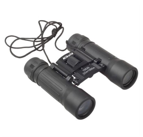 Nikula 10X25 Av Dürbünü -56M/1000M - Kauçuk Kaplama Siyah