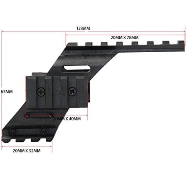Tabanca için   Polimer Naylon  Fener, Lazer  Üst Ray  22mm
