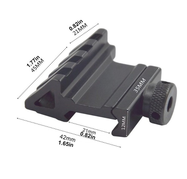 Taktik 45 derece açı ofset yan adaptörü RTS 20mm Picatinny ray