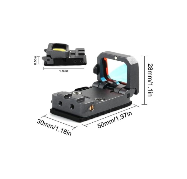 Vism Flipdot Reflex M2 Red Dot Sight - Katlanabilir Optik, Tabanca için 22mm Reflex Nişangâh