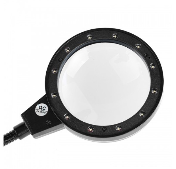 Nikula-12 Led Clipslı Işıklı Büyüteç,işıklı Masa Lambası çalışma Lambası