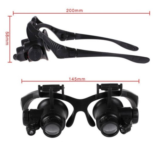 Nikula-Gözlük Modeli 10x 15x 20x 25x Lens,2led ışıklı,büyüteç