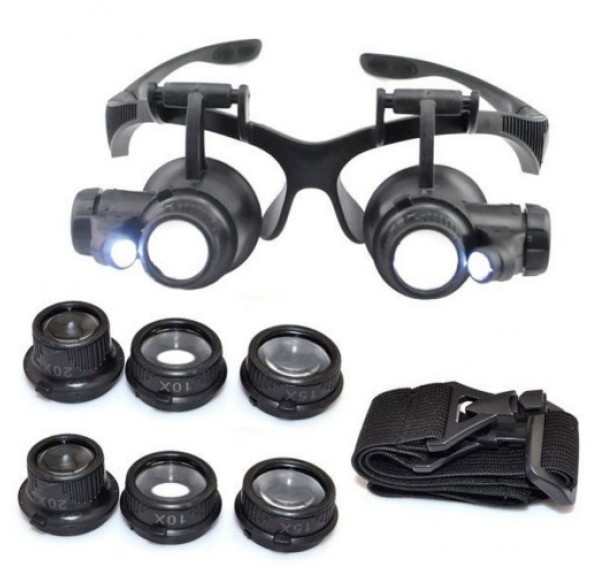 Nikula-Gözlük Modeli 10x 15x 20x 25x Lens,2led ışıklı,büyüteç