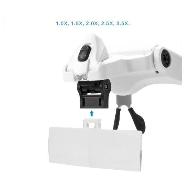 Nikula-5 Lens 1.0x-3.5x, 2led Işıklı  Ile Ayarlanabilir Gözlük Büyüteç9892B2