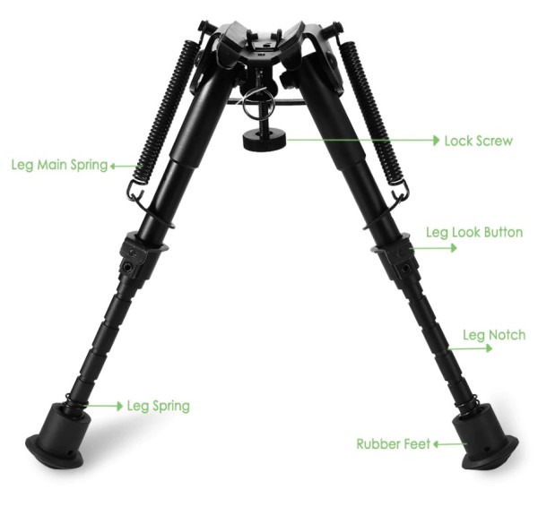 Nikula-üstün Metal Alaşım Bipod çatalayak