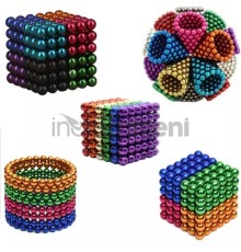 Renkli 216 adet mıknatıs neocube mıknatıs 5mm neodyum