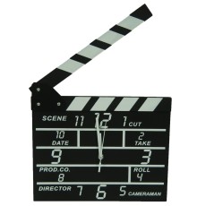 Clapperboard Clock  Analog Klaket duvar Saati