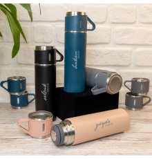 Üçlü Bardak Paslanmaz Çelik Termos Seti