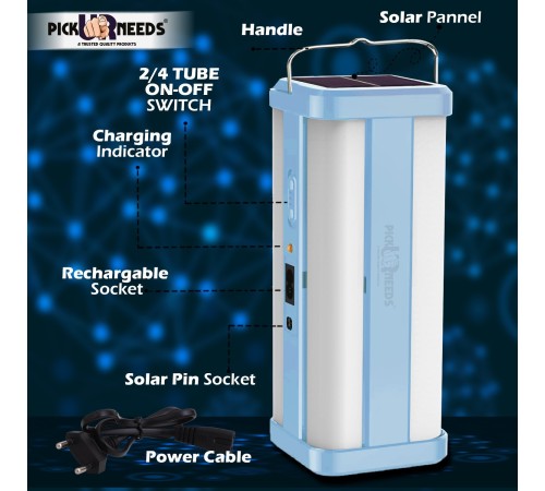 4 Taraflı Güneş Enerjili Şarj Edilebilir Lamba
