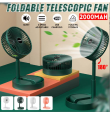 Katlanır Teleskopik Zemin Fanı Yaz Sessiz Öğrenci Masaüstü Fan USB Şarj Edilebilir Taşınabilir Ev Mini Hava Soğutucu
