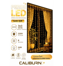 3x3m Premium Perde LED - 8 Fonksiyonlu, Su Geçirmez İç Dış Mekan Teras Dekor Işıkları