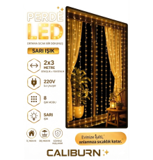 3x2m Premium Perde LED - 8 Fonksiyonlu, Su Geçirmez İç Dış Mekan Teras Dekor Işıkları