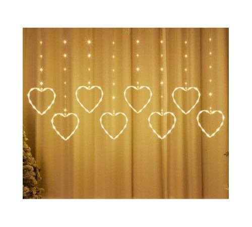 Kalpli Perde LED Işıklar, Sevgililer Günü Romantik LED Aydınlatma