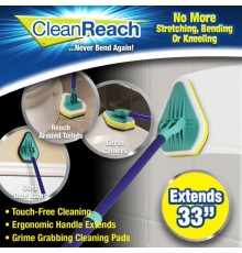 Clean Reach Teleskopik Banyo Mutfak Fayans Köşe Kenar Temizleyici Mop